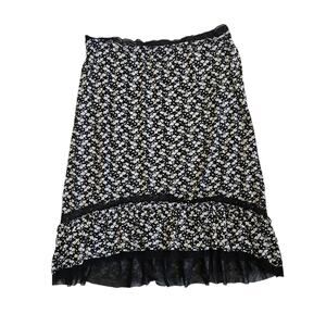 Euro Floral Skirt Knee Length Dark Fairy - Size Medium